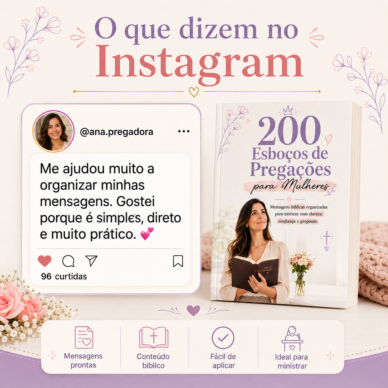 Comentário de leitora sobre o material