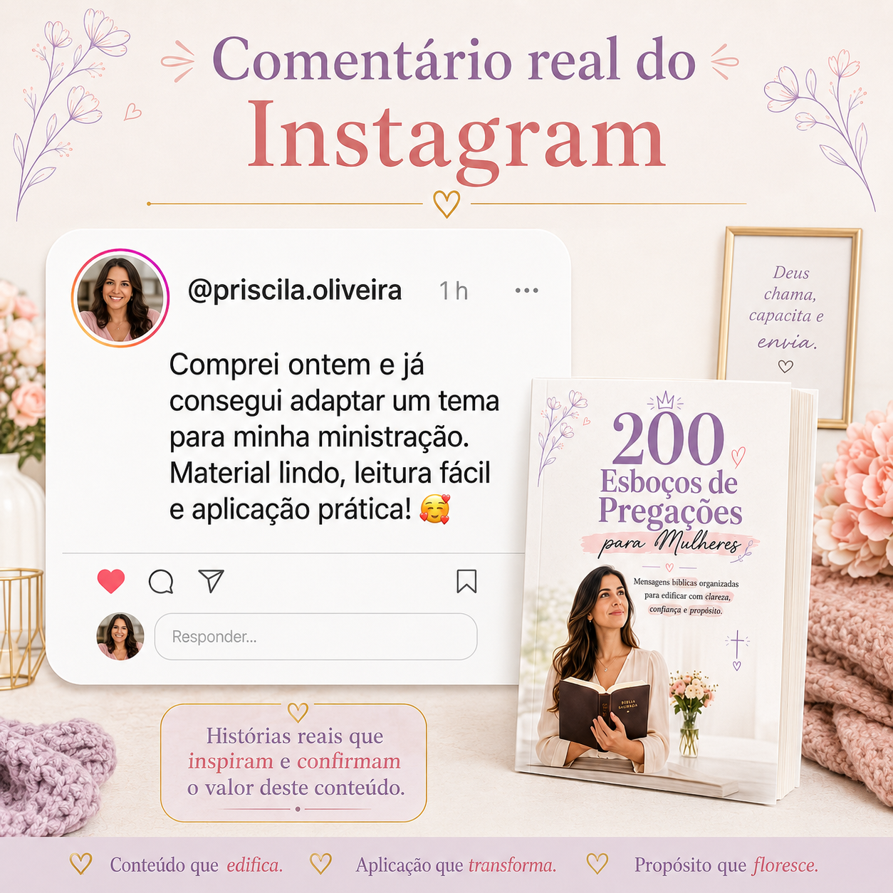 Comentário de leitora sobre o material