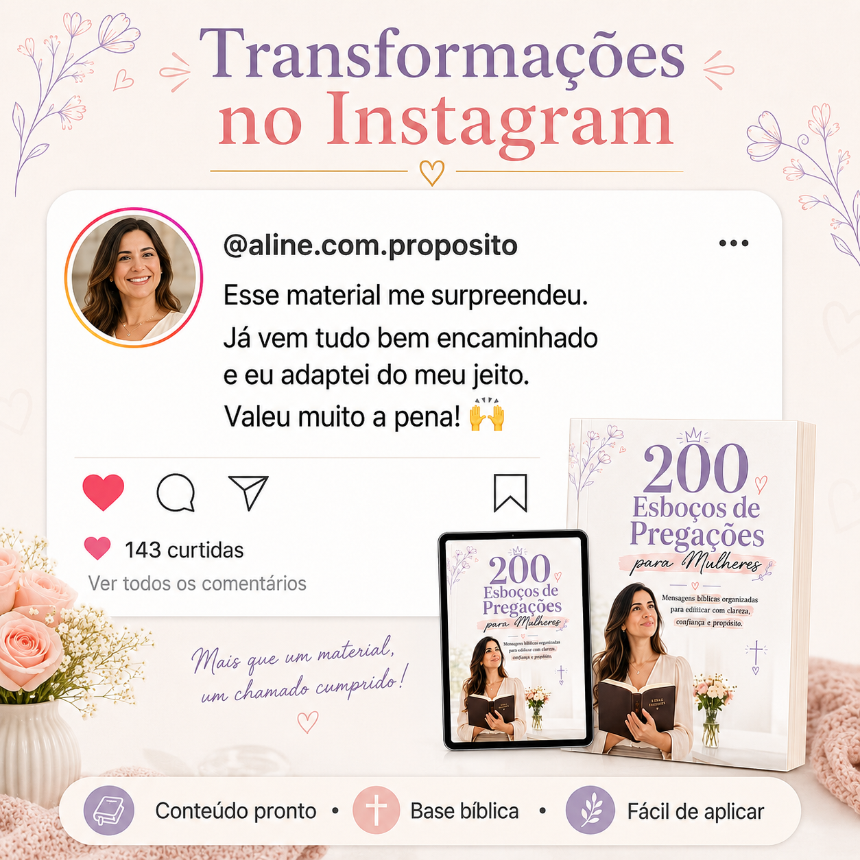 Comentário de leitora sobre o material