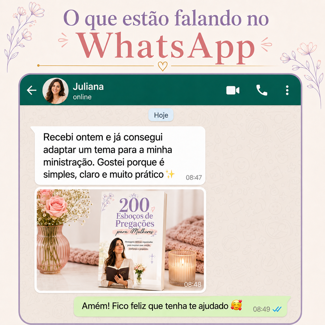 Comentário de leitora sobre o material